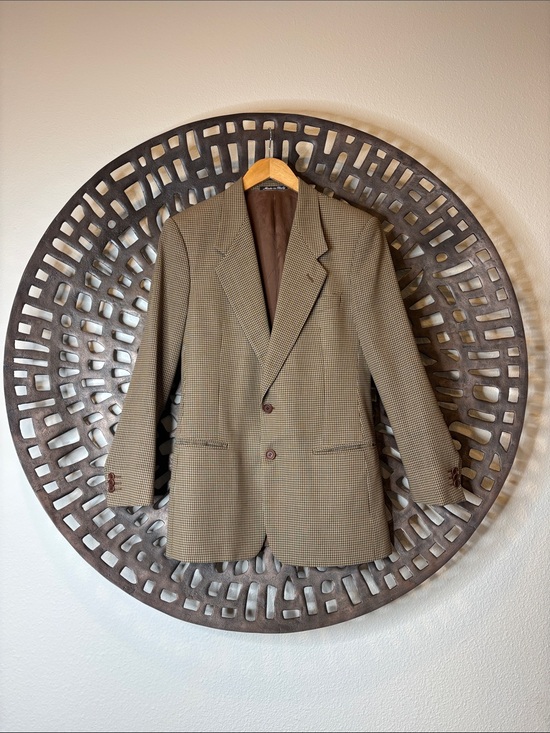 Armani Other - 🤎Vintage MANI Armani Brown Houndstooth Blazer 38 Short Italian Wool  Saks 5th🤎